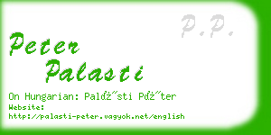 peter palasti business card
